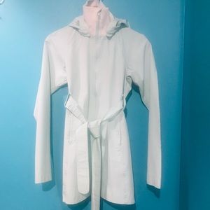 Lululemon Mint Belted Rain Trench Coat Hooded